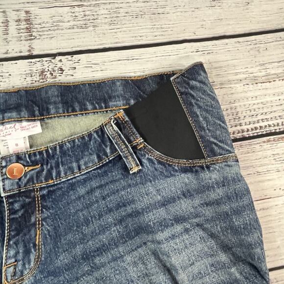 Isabel Maternity Denim Jean Shorts sz 8/29 Expandable Side Panels 4"Inseam - Picture 5 of 8